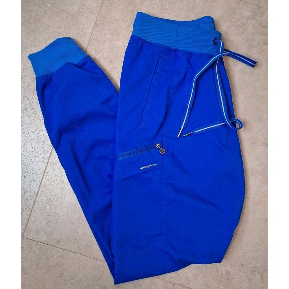 Healing Hands Scrub Bottoms Womens Size Small Tall Joggers Uniform Medical - Picture 2 of 11